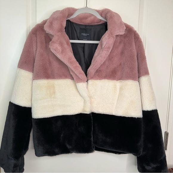 Angel Kiss Los Angeles Faux Fur Jacket Sz L - Picture 16 of 16